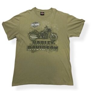 Harley Davidson Men's Green T Shirt Large USA OKC, Oklahoma Motorcycle Biker